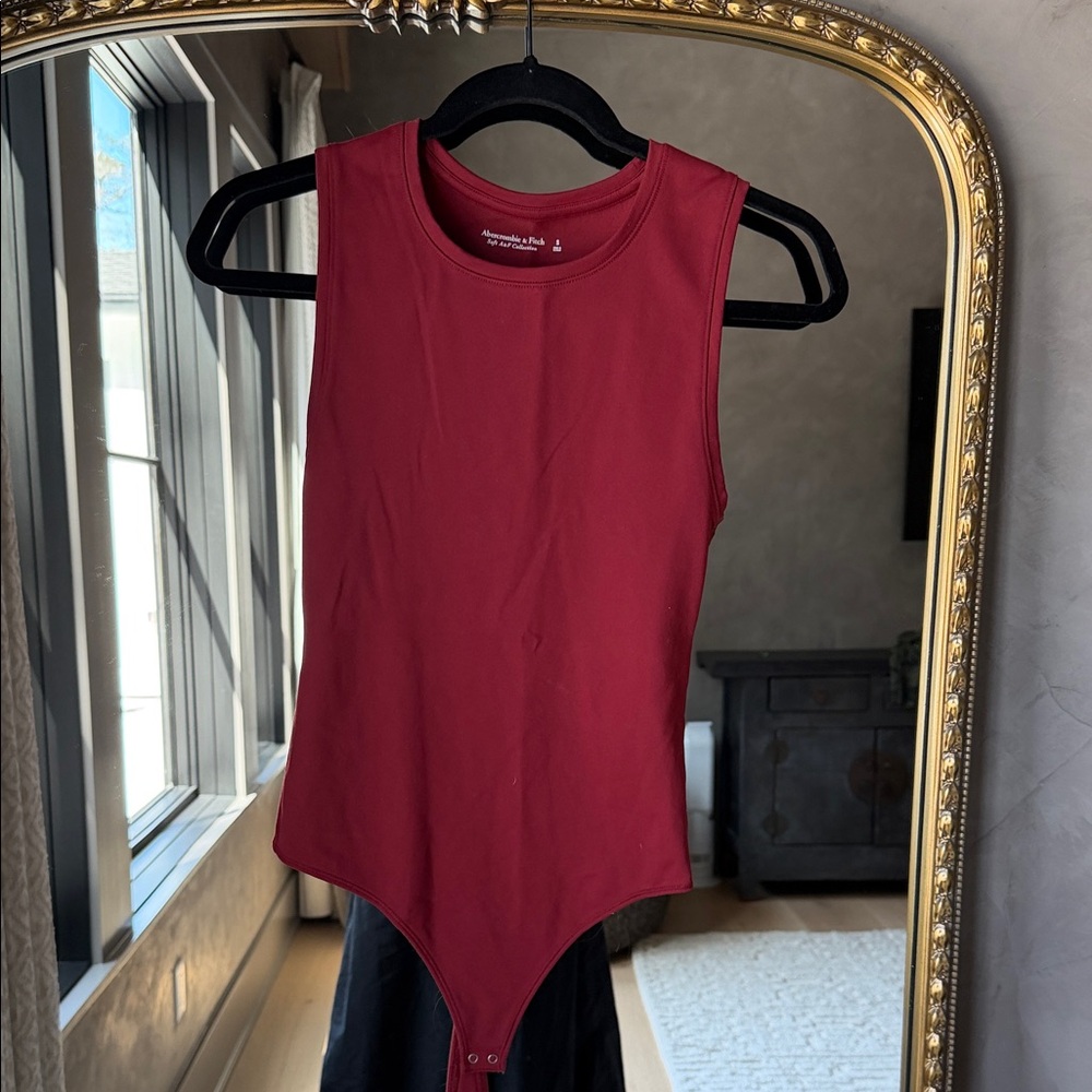 Abercrombie & Fitch Burgundy Sleeveless Tank Bodysuit